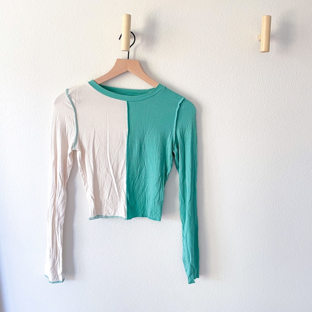 Wild Fable Color Block Longsleeve Crop